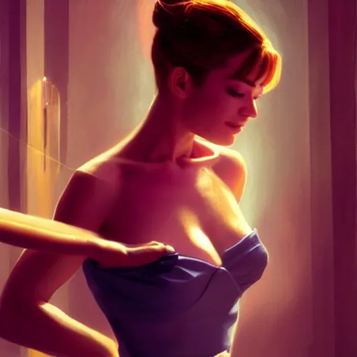 Image similar to holly golightly dancing in a nightclub, anatomy, bathed in light, highly detailed, photorealistic, artstation, smooth, sharp focus, illustration, unreal engine 5, 8 k, art by artgerm and greg rutkowski and edgar maxence