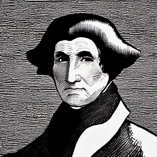 Image similar to still frame from upcoming blockbuster batman film with george washington as batman