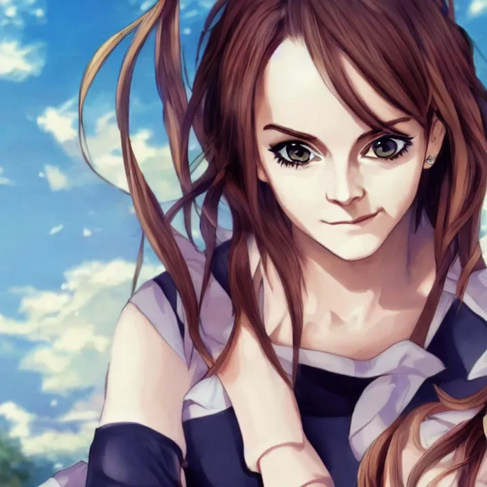 Image similar to emma watson as an anime catgirl