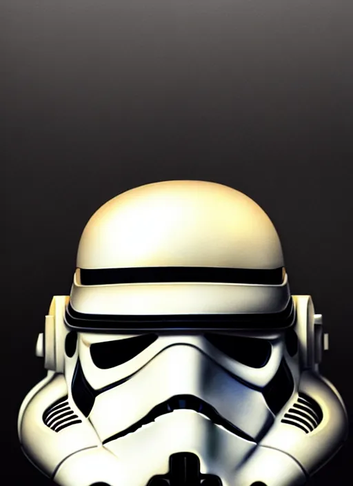 Image similar to stormtrooper helmet, d & d, wet, shiny, fantasy, intricate, elegant, highly detailed, digital painting, artstation, concept art, smooth, sharp focus, illustration, art by artgerm and greg rutkowski and alphonse mucha