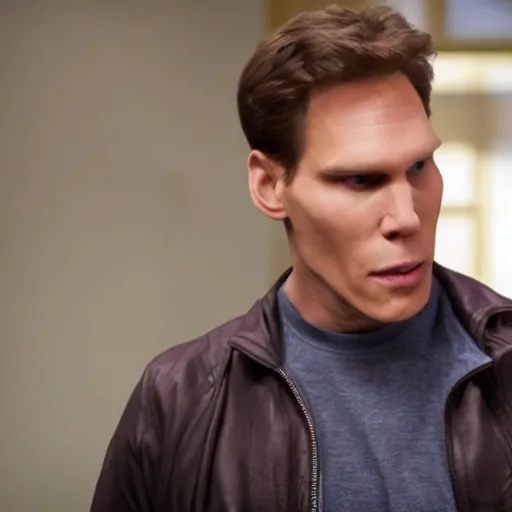 Prompt: Live Action Still of Jerma in 21 Jump Street, real life, hyperrealistic, ultra realistic, realistic, highly detailed, epic, HD quality, 8k resolution, body and headshot, film still