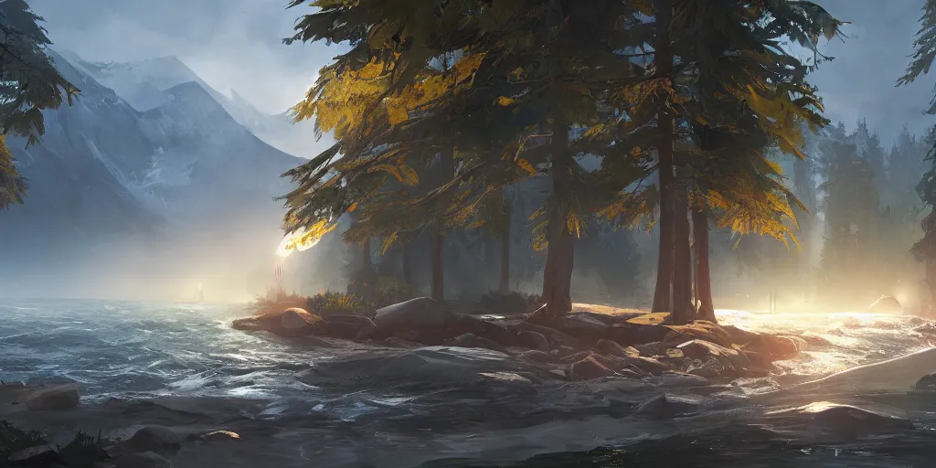 Prompt: an environmental concept art from life is strange, highly detailed, environmental light, cinematic by francis tneh