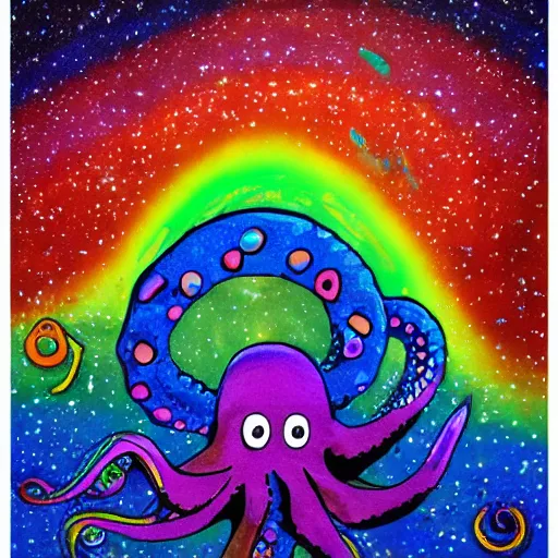 Image similar to rainbow cosmic octopus