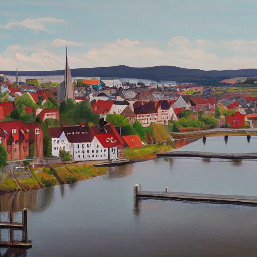 Prompt: A painting of Trondheim