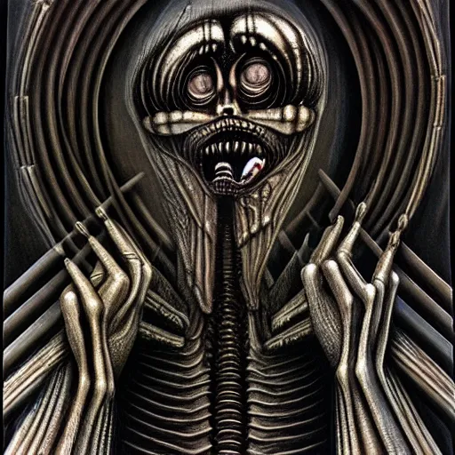 Image similar to Artwork by H. R Giger