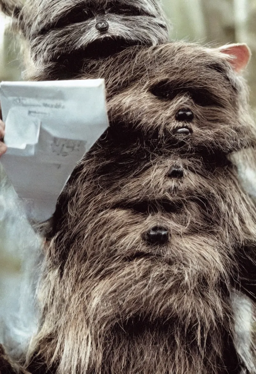 Image similar to an ewok is president of the united states