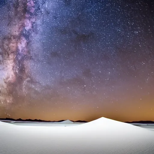 Prompt: milky way over the white sands national park in new mexico, united states