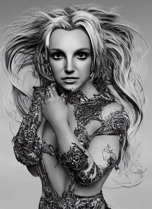 Prompt: Beautiful , Looks like Britney Spears, , Dramatic, Edge, Good, Infused, Backlight, De-Noise, VFX, insanely detailed and intricate, hypermaximalist, elegant, ornate, hyper realistic, super detailed