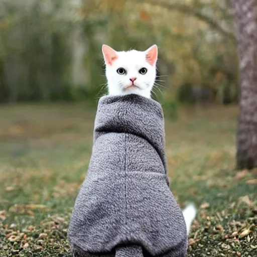 Image similar to cute cat wearing jacket