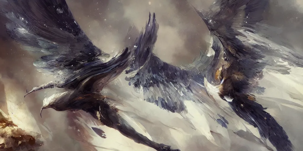 Image similar to highly detailed beautiful oil painting of wings, splash, sharp focus, dramatic, dynamic lighting, elegant, harmony, beauty, masterpiece, by riccardo federici, by james jean, by craig mullins, by jeremy mann, by makoto shinkai, by krenz cushart, by greg rutkowski, illustration, ink draw, pen