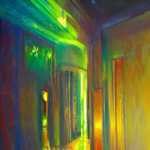 Prompt: trading with emeralds, vivid colors, soft lighting, atmospheric, cinematic, moody, oil on canvas, 8 k