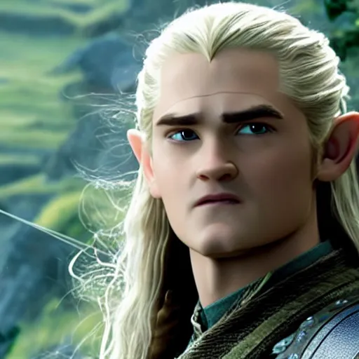 Image similar to movie still of legolas in a pixar movie