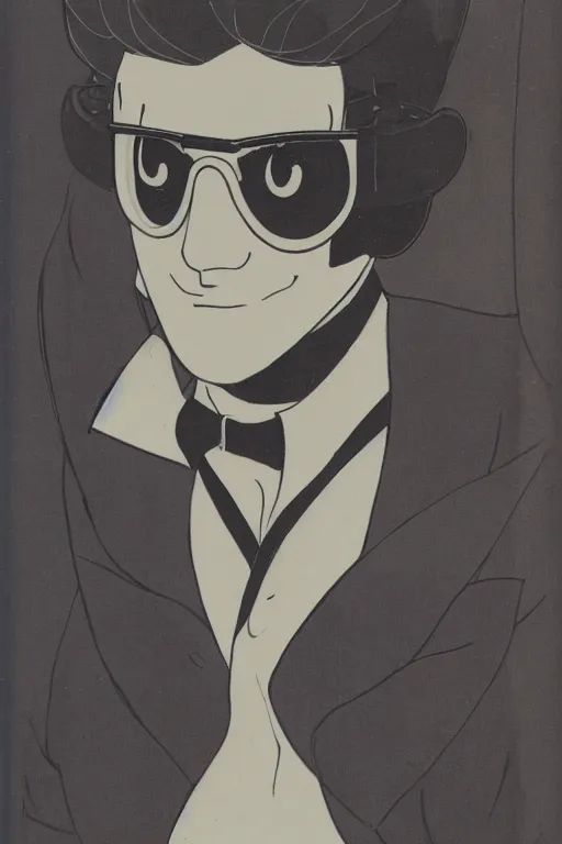 Image similar to portrait of young man wearing black medical mask, style of osamu tezuka
