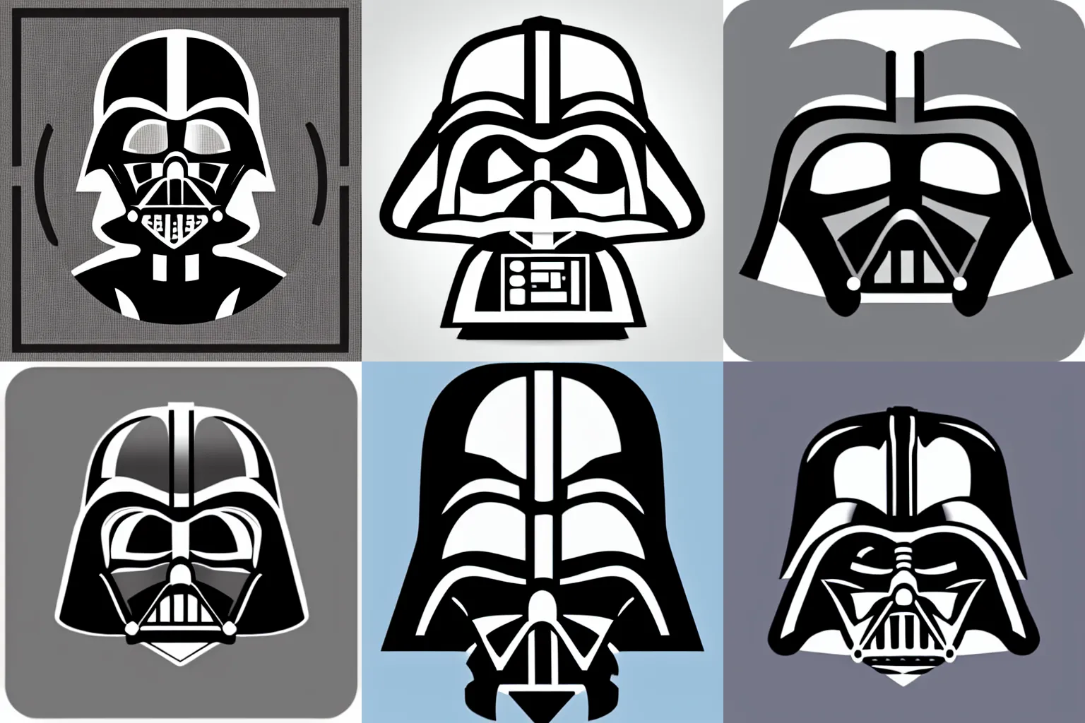 Prompt: a vector icon for a darth vader dating app