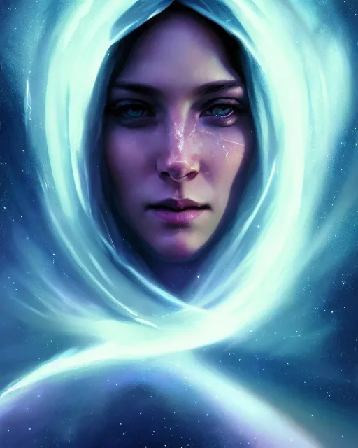 Prompt: epic portrait cinematic shot a giant virgin mary face in space, dark, stars, glowing, glowing eyes, fine details. night setting. realistic shaded lighting poster by craig mullism, artgerm, jeremy lipkin and michael garmash, unreal engine, radiant light, detailed and intricate environment, digital art, trending on art station,