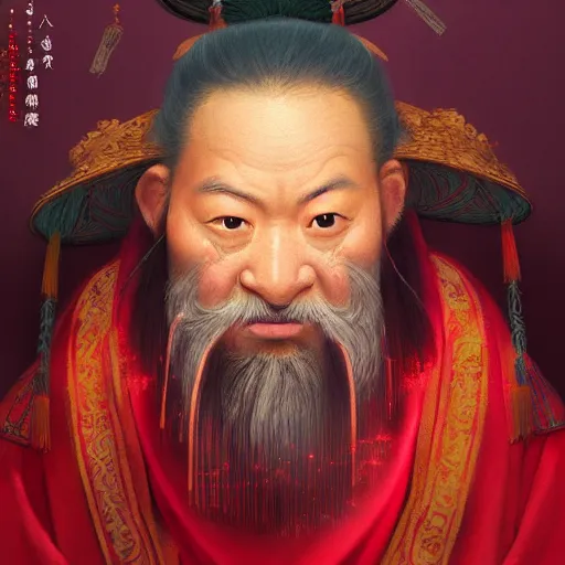 Image similar to portrait painting of a chinese taoist priest about 3 0 years old, like zunlong by wenjun lin, irakli nadar, bright colors, octopath traveler, wenjun lin, unreal engine 5 highly rendered, global illumination, radiant light, detailed and intricate environment