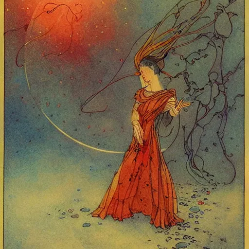 Image similar to Liminal space in outer space by Warwick Goble