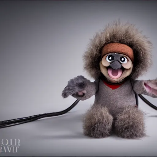 Image similar to cute gizmo mogwai as a muppet, product photography, commercial lighting, hdr