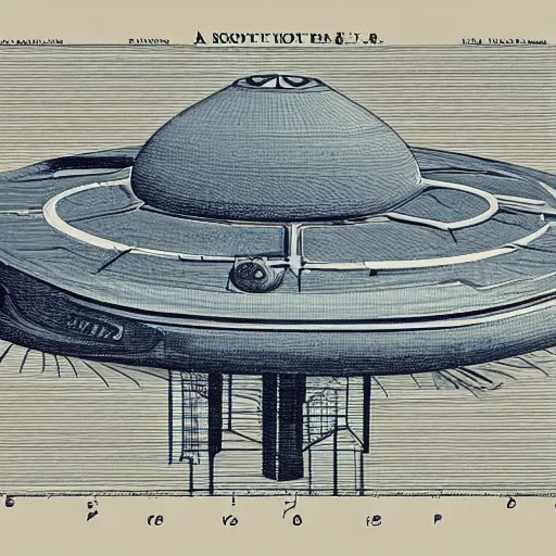 Prompt: A blueprint of a UFO