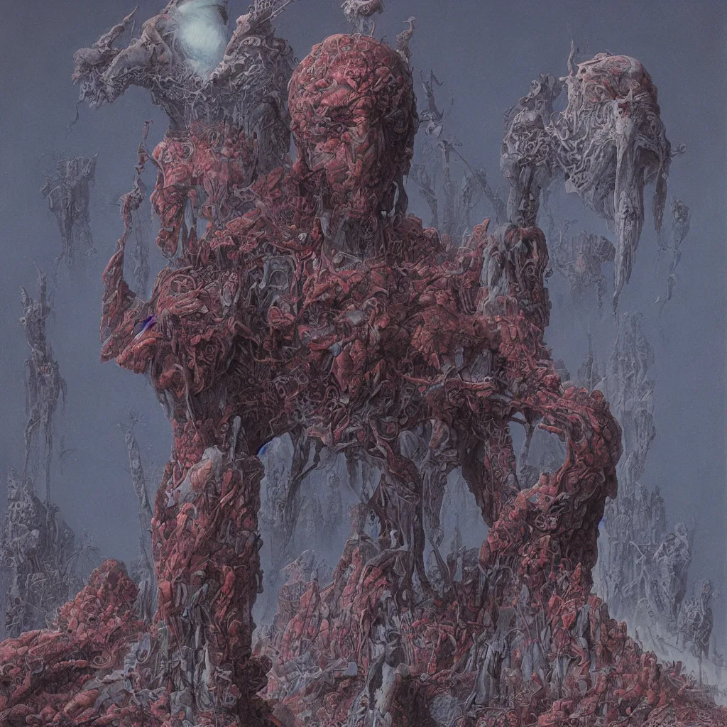 Image similar to a portrait of a character in a scenic environment by Wayne Barlowe