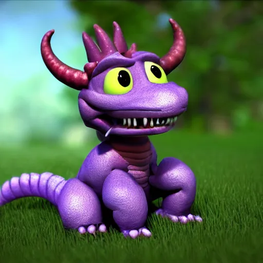 Image similar to pixar render of a cute dragon, stylised