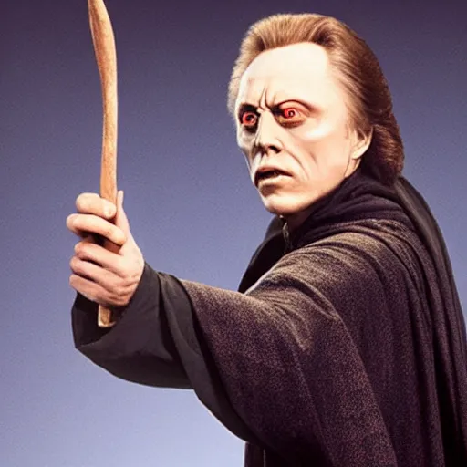 Image similar to christopher walken as lord voldemort