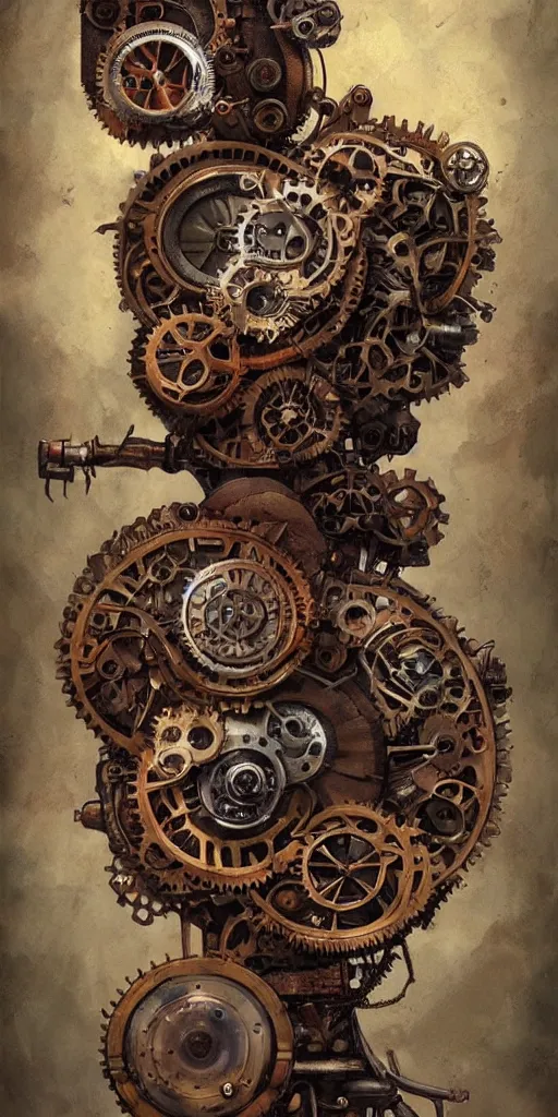 Prompt: machine heart, anatomically correct, cogwheels, mechanical, photorealistic, high detail, steampunk - style by esao andrews, artstation, illustration
