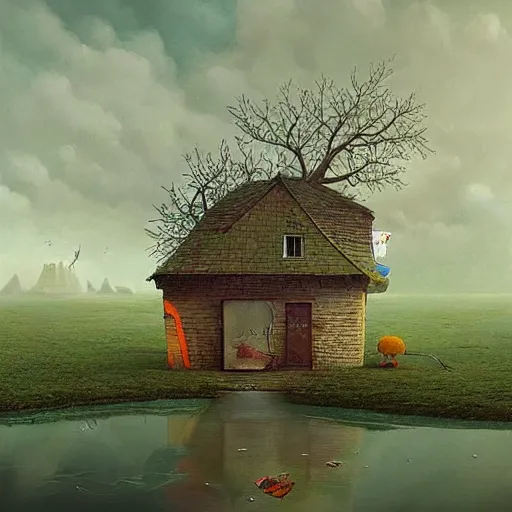 Image similar to A beautiful painting of un mundo surrealista creado por Gediminas Pranckevicius