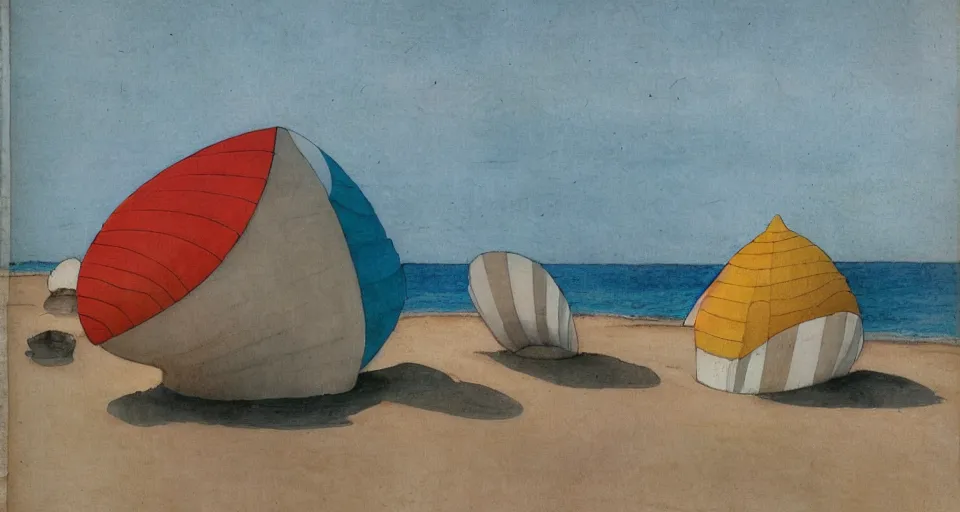 Image similar to seashell house by bill sienkiwicz and john harris, triadic color scheme