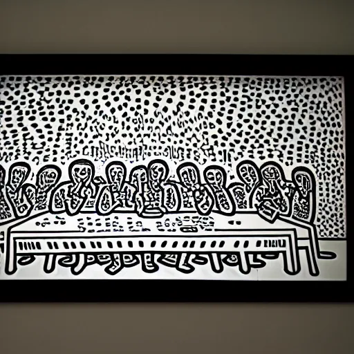 Image similar to The last supper, by Keith Haring