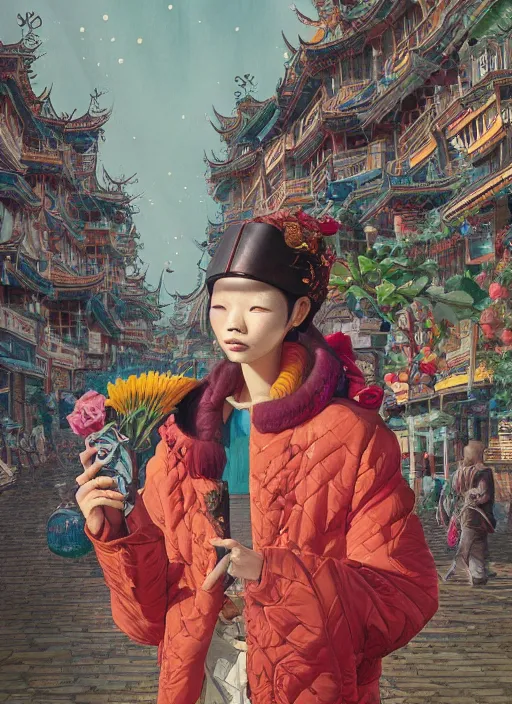 Image similar to yunnan people : : by martine johanna and simon stalenhag and chie yoshii and casey weldon and wlop : : ornate, dynamic, particulate, rich colors, intricate, elegant, highly detailed, centered, artstation, smooth, sharp focus, octane render, 3 d