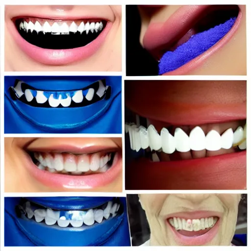 Prompt: blue teeth braces