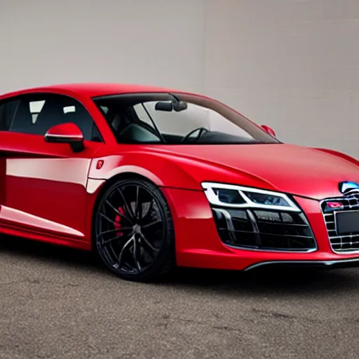 Image similar to photo of an audi r 8 mixed with a tesla model s, cinematic