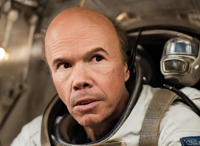 Image similar to film still of Clint Howard as Cooper in Interstellar, 4k