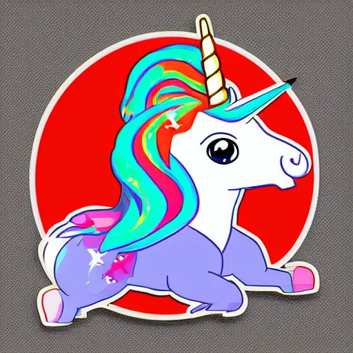 Image similar to svg vector sticker of a Unicorn-Pegasis, rocking out, wearing headphones, huge speakers, dancing, rave, DJ, spinning records, digital art, amazing composition, rule-of-thirds, award-winning, trending on artstation, featured on deviantart