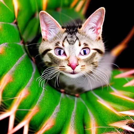 Image similar to a fcactus - cat - hybrid, plant - animal, animal photography