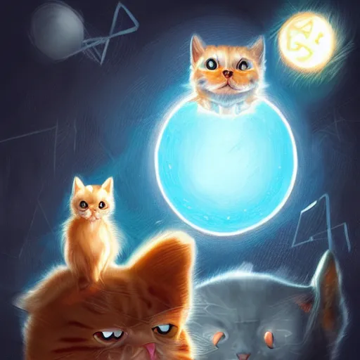 Prompt: The cat is a quantum physicist, artstation