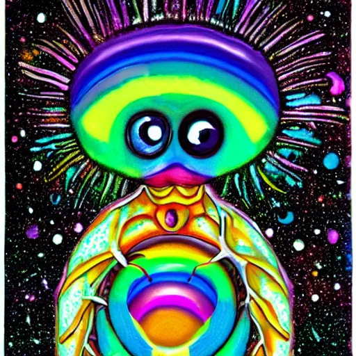 Image similar to rainbow cosmic alien