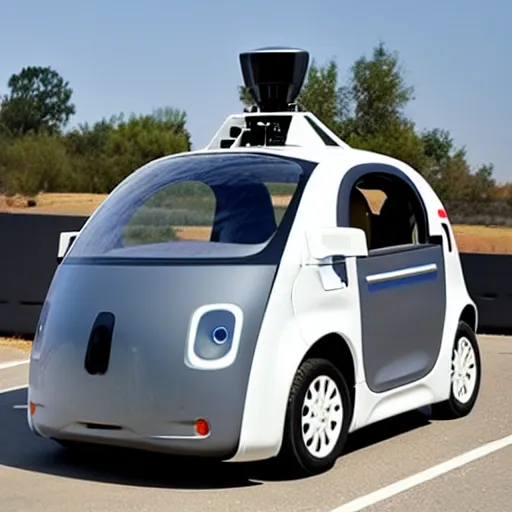 Prompt: weaponized self driving car by google