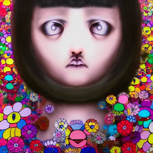 Prompt: a surreal portrait of a girl by takashi murakami, 4 k
