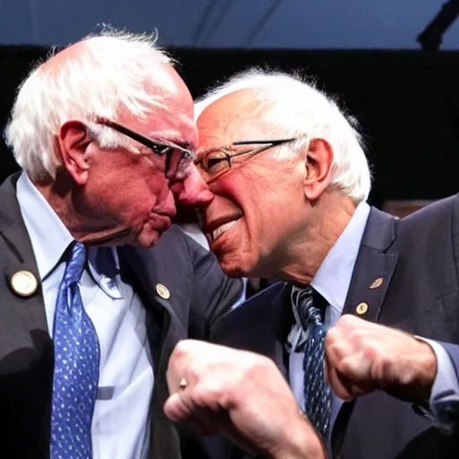 Prompt: bernie sanders punching joe biden