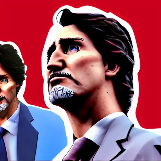 Prompt: justin trudeau as a borderlands psycho cel-shaded and unreal engine