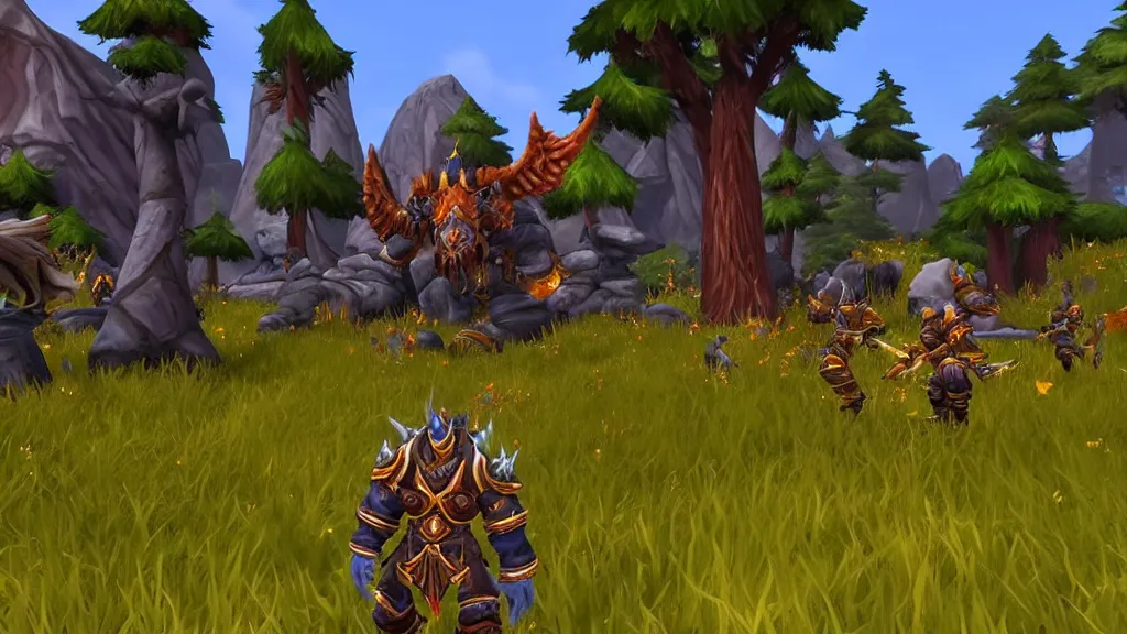 Image similar to 4 k 6 0 fps in - game world of warcraft 2 gameplay showcase, highly detailed