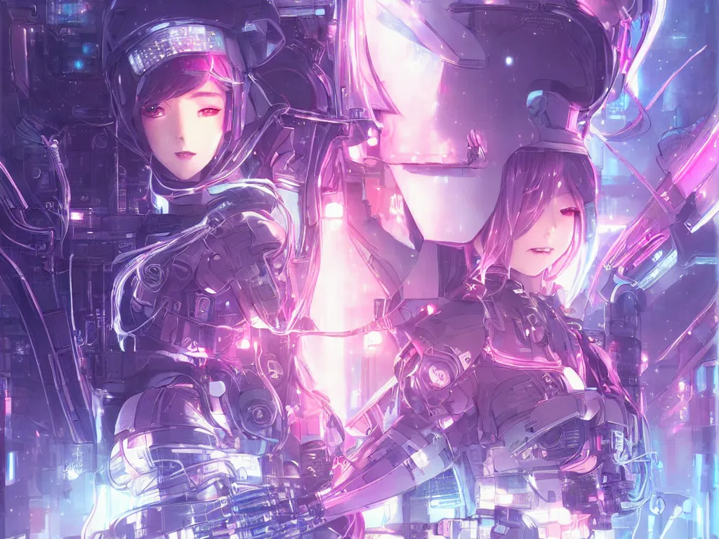 Image similar to portrait anime visual of futuristic female cyber airforce, on neon light tokyo snowy rooftop, ssci - fi and fantasy, intricate and very beautiful, human structure, concept art, sharp focus, anime illustration by serafleur and rossdraws and luxearte and magali villeneuve, frostine engine