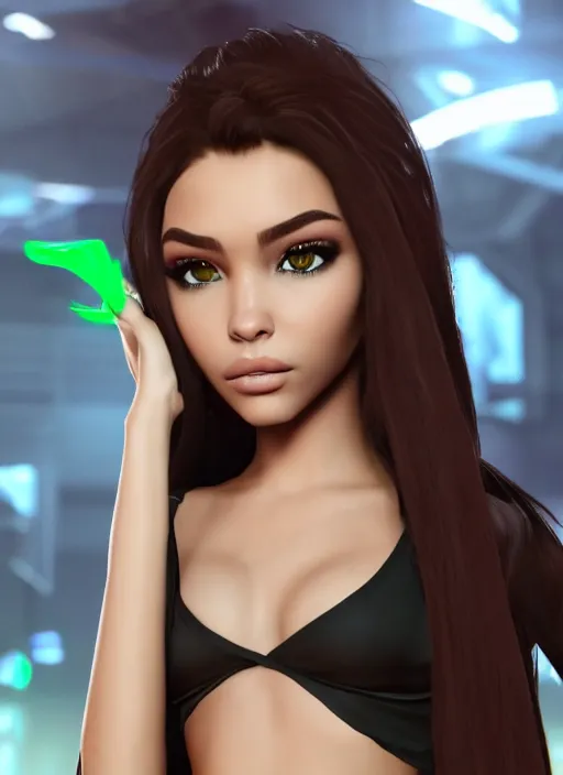 Image similar to Madison Beer as a video game character, digital art, unreal engine, unreal engine render, blender render, render, 4k, coherent