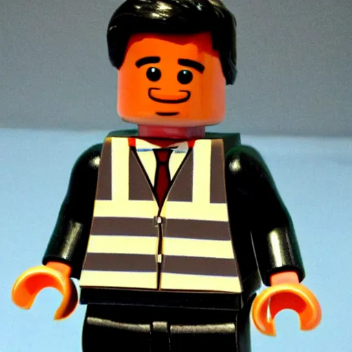 Prompt: Michael mcintyre as a black lego