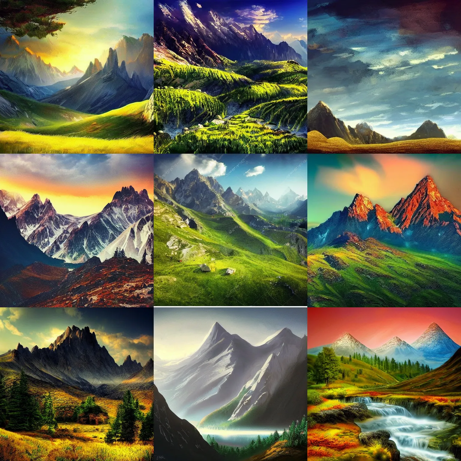 Prompt: beautiful landscape concept art mountains nature