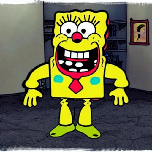 Prompt: Spongebob as nightmare fuel