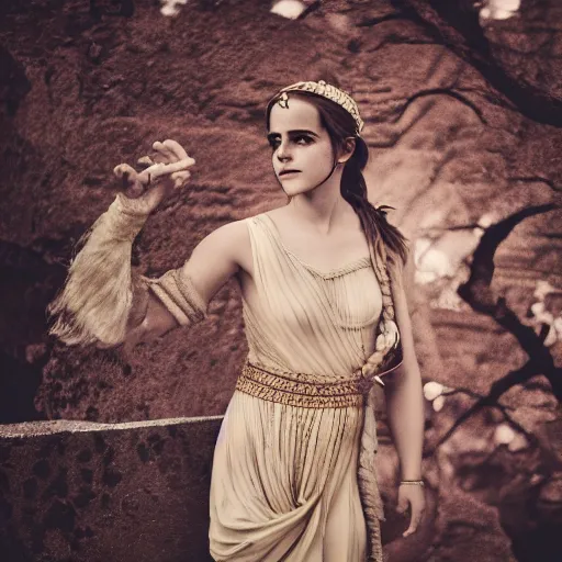 Prompt: Emma Watson as a Greek Goddess, Sony a7R IV, symmetric balance, polarizing filter, Photolab, Lightroom, 4K, Dolby Vision, Photography Award