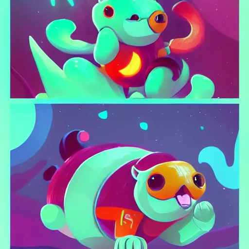 Image similar to cute creatures. bright art masterpiece artstation. 8k, sharp high quality illustration in style of Jose Daniel Cabrera Pena and Leonid Kozienko, magical colored theme, concept art by Tooth Wu,